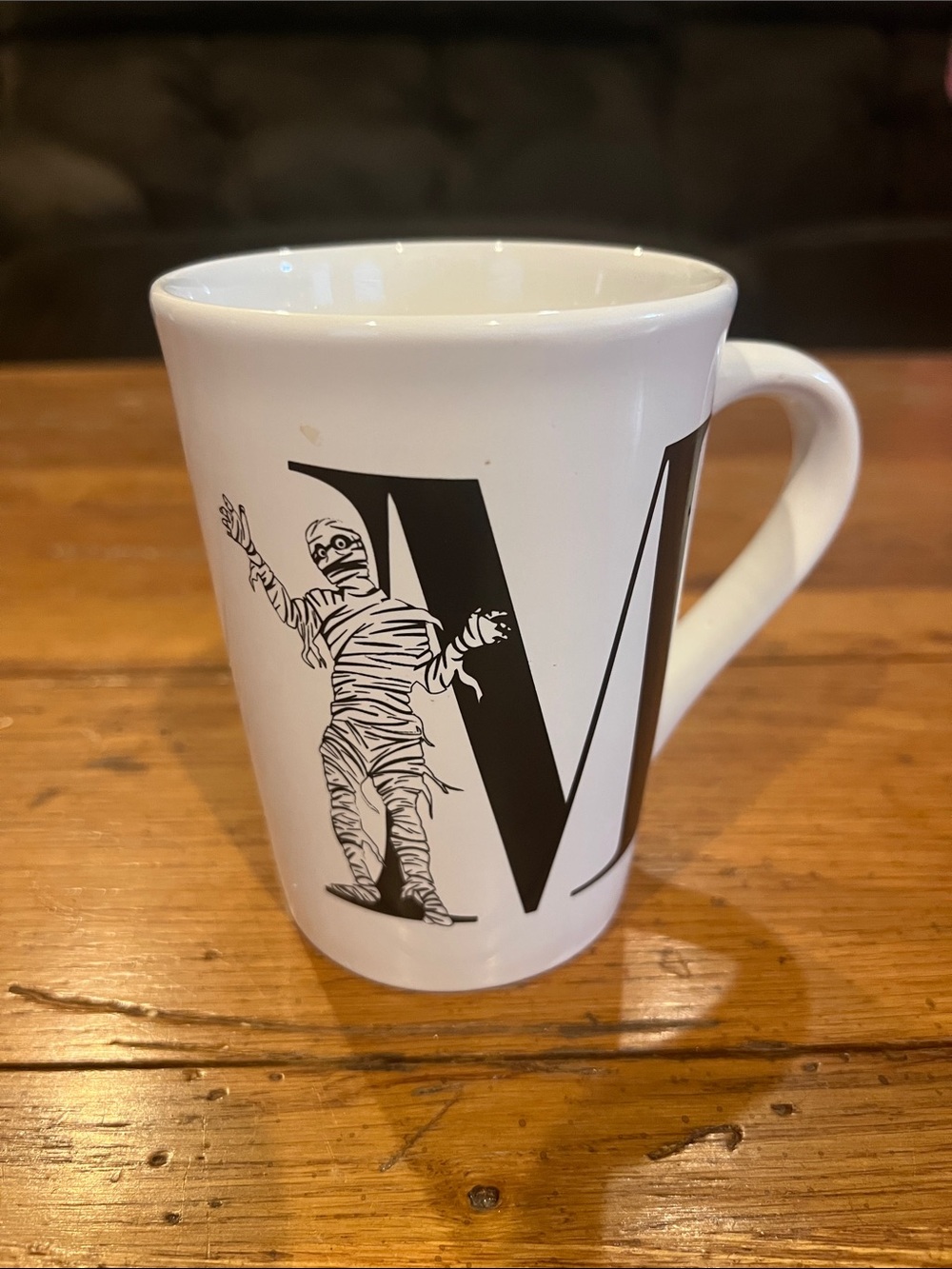 Halloween Mummy “M” ceramic mug. 12 oz.
New/no use.